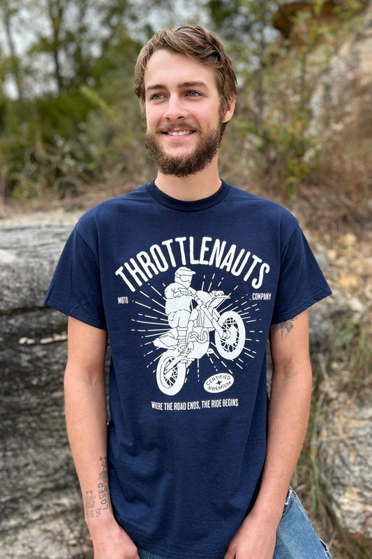 Navy motocross dirt bike t-shirt
