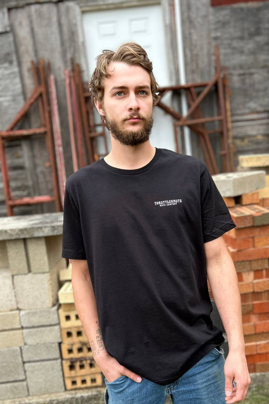 What is a Throttlenaut t-shirt front black
