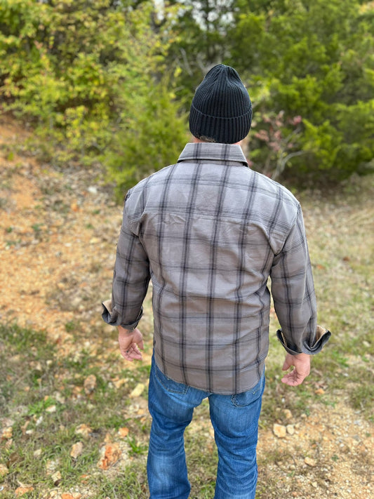 Asphalt Plaid flannel back